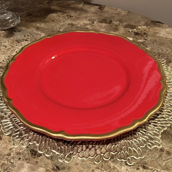 Red & Gold Charger/Serving Plate - Picture 2 of 6